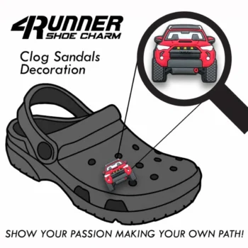 Off Road All-Terrain Vehicle Red 4 Runner Soft PVC Shoe Charms for Toyota Enthusiasts - Image 3